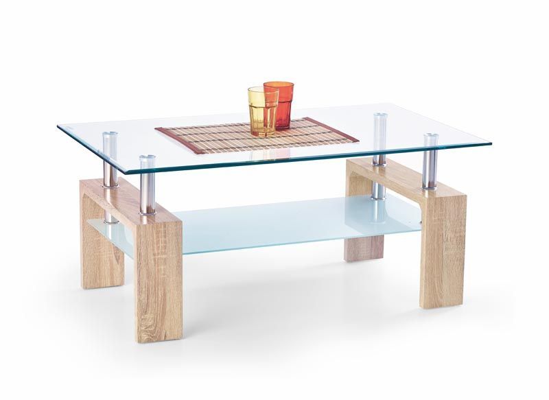 Coffee Table Karachi | size: Length: 60cm, Width: 100cm, Height: 45cm | color: Oak/Walnut | image: 1 | variant: 1003330