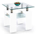Coffee Table Kiev | size: Length: 60cm, Width: 60cm, Height: 55cm | color: White/Transparent | image: 0 | variant: 1003338