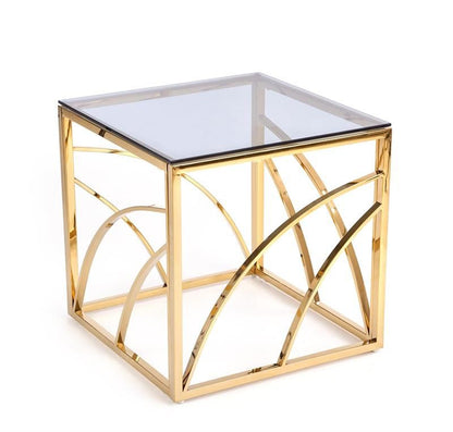 Coffee Table Kingston | size: Length: 55cm, Width: 55cm, Height: 55cm | color: Transparent/Gold | image: 3 | variant: 1003342