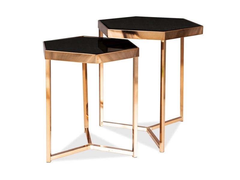 Coffee Table Milos | size: Length: 36cm, Width: 42cm, Height: 50cm | color: Golden | image: 0 | variant: 1011073