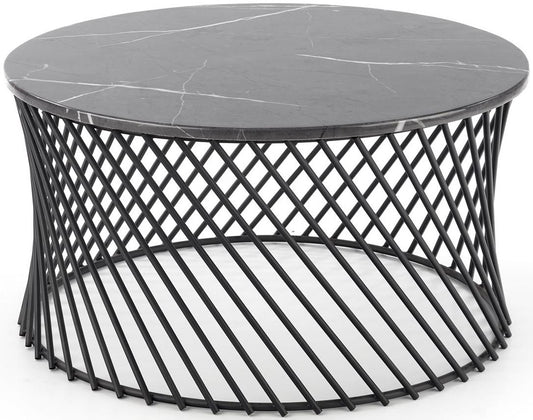Coffee Table Minerwa | size: Length: 80cm, Width: 80cm, Height: 43cm, Diameter: 80cm | color: Black | image: 0 | variant: 1012281