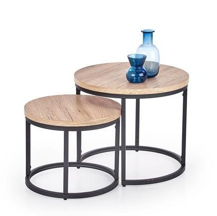 Coffee Table Oreo | size: Length: 53cm, Width: 53cm, Height: 45cm, Diameter: 53cm | color: Oak | image: 1 | variant: 1006733