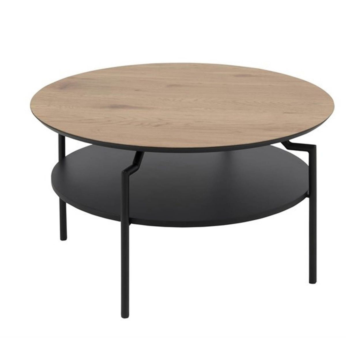 Coffee Table Oslo | size: Length: 80cm, Width: 80cm, Height: 45cm, Diameter: 80cm | color: Black/Oak | image: 1 | variant: 1001622