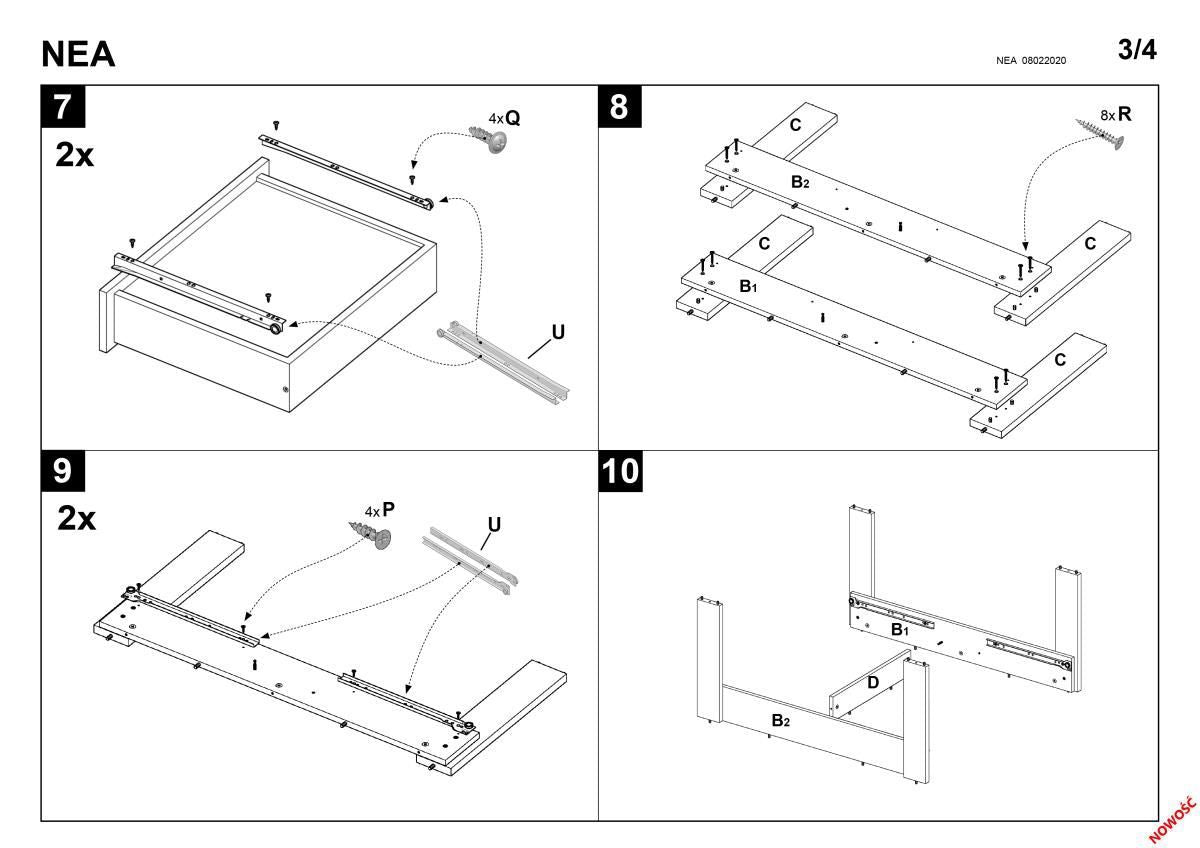 Coffee Table Pontypridd | size: Length: 60cm, Width: 110cm, Height: 52cm | color: White | image: 3 | variant: 1003322