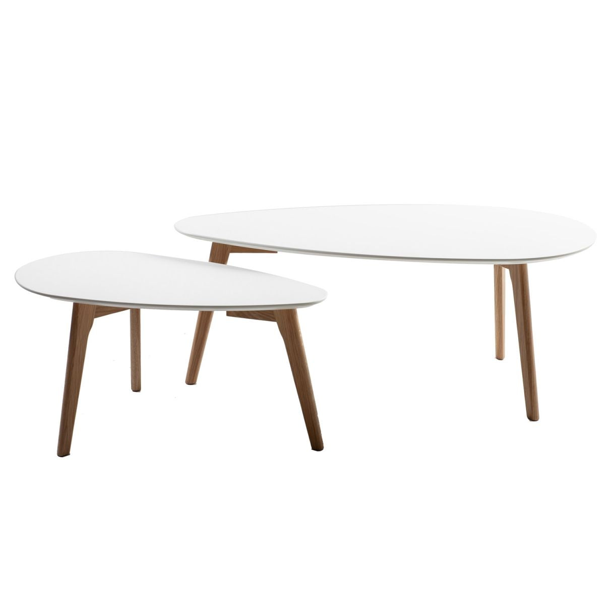Coffee Table Rochester | size: Length: 35cm, Width: 70cm, Height: 35cm | color: White/Oak | image: 1 | variant: 1005067