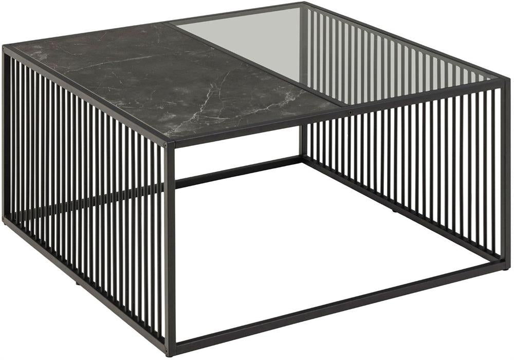 Coffee Table Strington | size: Length: 80cm, Width: 80cm, Height: 40cm | color: Transparent/Black | image: 1 | variant: 1016748