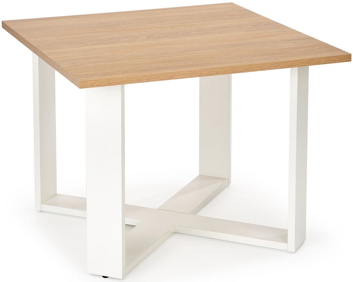 Coffee Table West Ashby | size: Length: 67cm, Width: 67cm, Height: 50cm | color: White/Brown | image: 0 | variant: 1007181