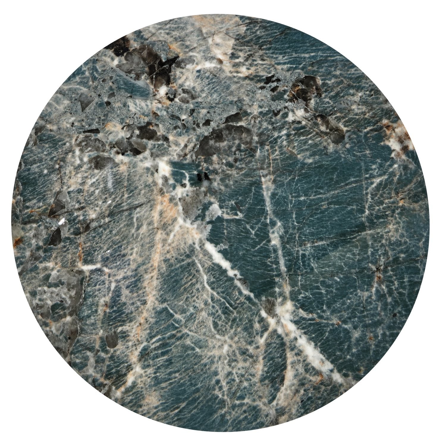 Coffee Table West Flint | size: Length: 50cm, Width: 50cm, Height: 52cm, Diameter: 50cm | color: Black/Green/Gold | image: 2 | variant: 1007378