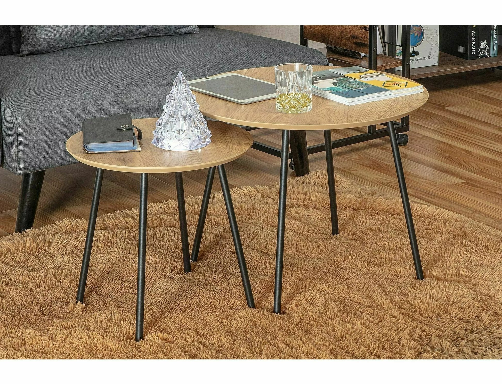 Coffee Table West Quito | size: Length: 55cm, Width: 55cm, Height: 45cm, Diameter: 55cm | color: Oak | image: 1 | variant: 1008045