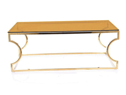 Coffee Table West Ravenna | size: Length: 60cm, Width: 120cm, Height: 40cm | color: Amber/Gold | image: 2 | variant: 1007779