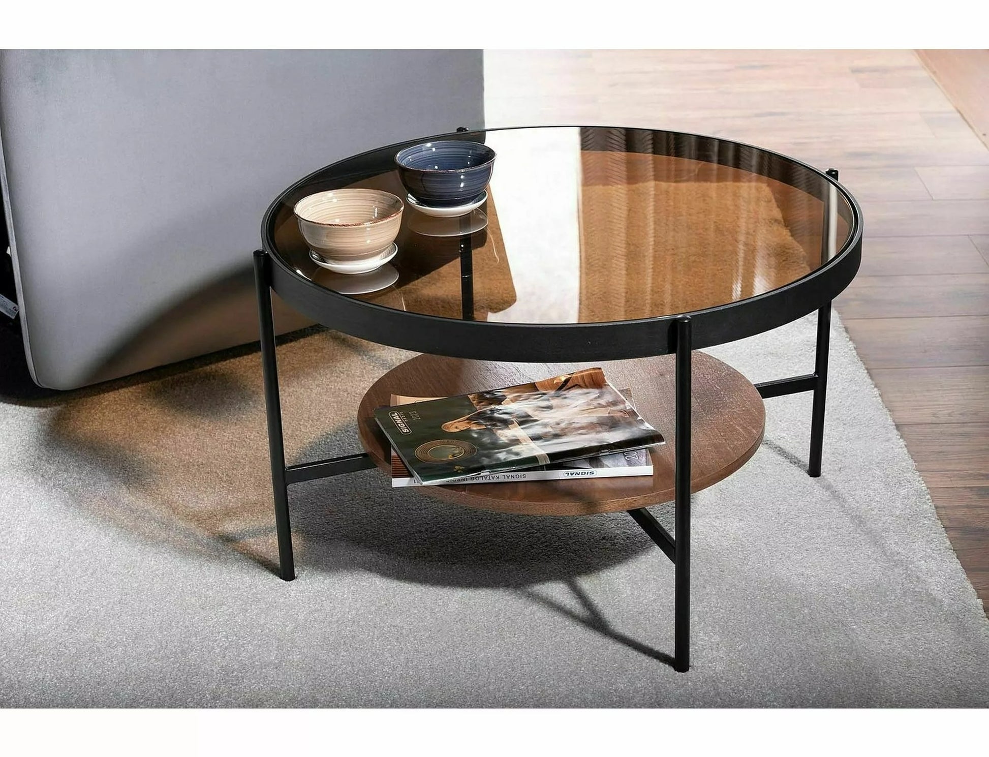 Coffee Table West Saint Petersburg | size: Length: 74cm, Width: 74cm, Height: 43cm, Diameter: 74cm | color: Brown | image: 4 | variant: 1008051