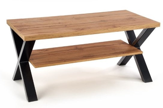 Coffee Table West Wrexham | size: Length: 60cm, Width: 120cm, Height: 55cm | color: Black/Oak | image: 1 | variant: 1007388