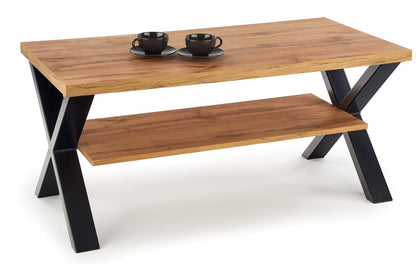 Coffee Table West Wrexham | size: Length: 60cm, Width: 120cm, Height: 55cm | color: Black/Oak | image: 2 | variant: 1007388