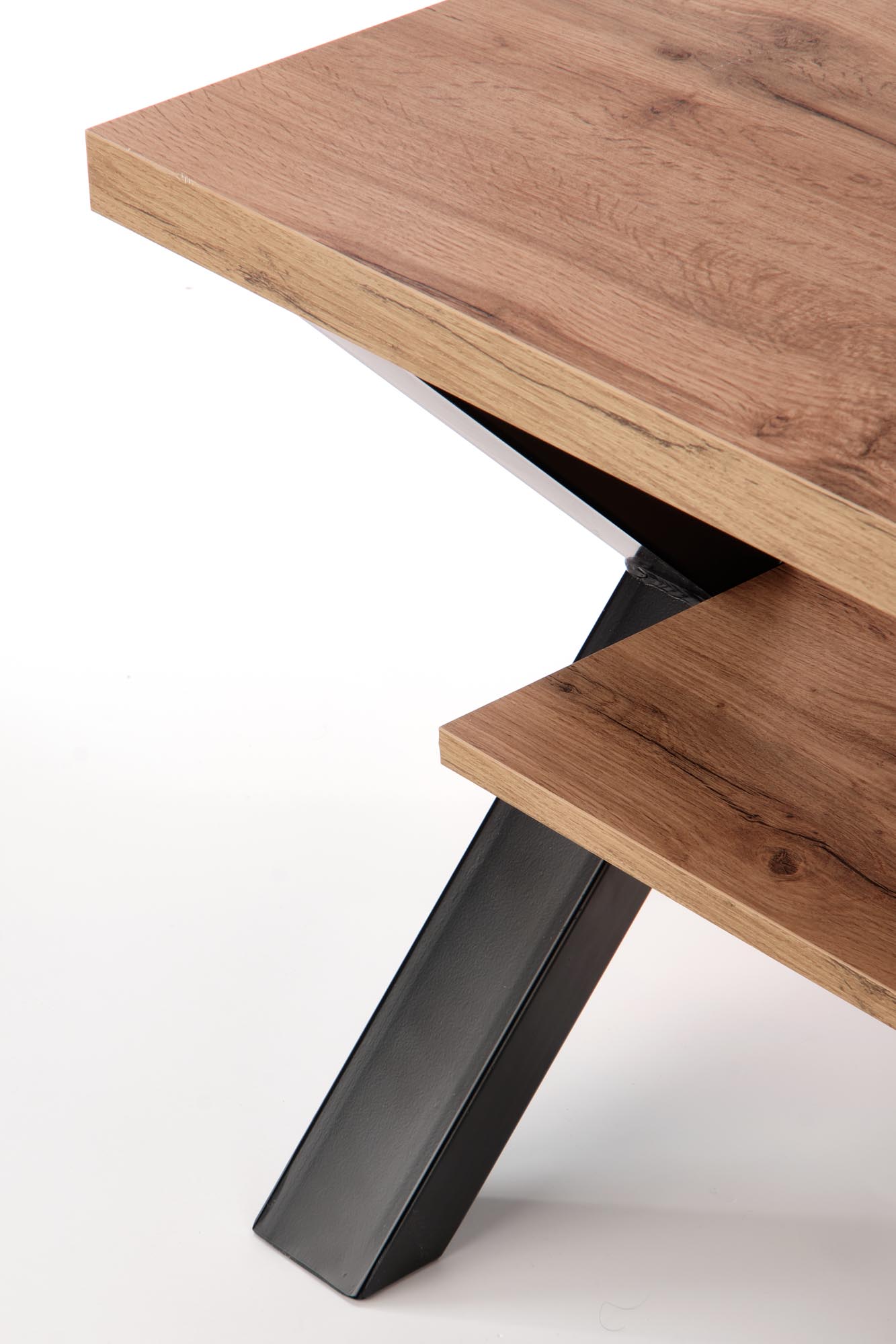Coffee Table West Wrexham | size: Length: 60cm, Width: 120cm, Height: 55cm | color: Black/Oak | image: 3 | variant: 1007388
