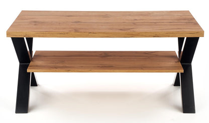 Coffee Table West Wrexham | size: Length: 60cm, Width: 120cm, Height: 55cm | color: Black/Oak | image: 7 | variant: 1007388