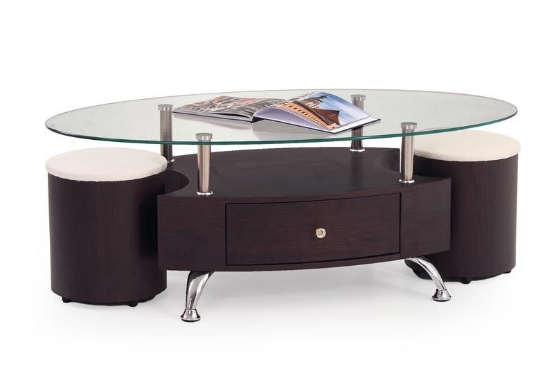 Coffee Table Woking | size: Length: 65cm, Width: 120cm, Height: 44cm | color: White/Black | image: 1 | variant: 1006771