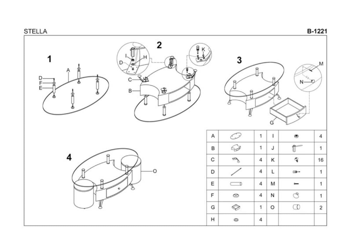 Coffee Table Woking | size: Length: 65cm, Width: 120cm, Height: 44cm | color: White/Black | image: 2 | variant: 1006771