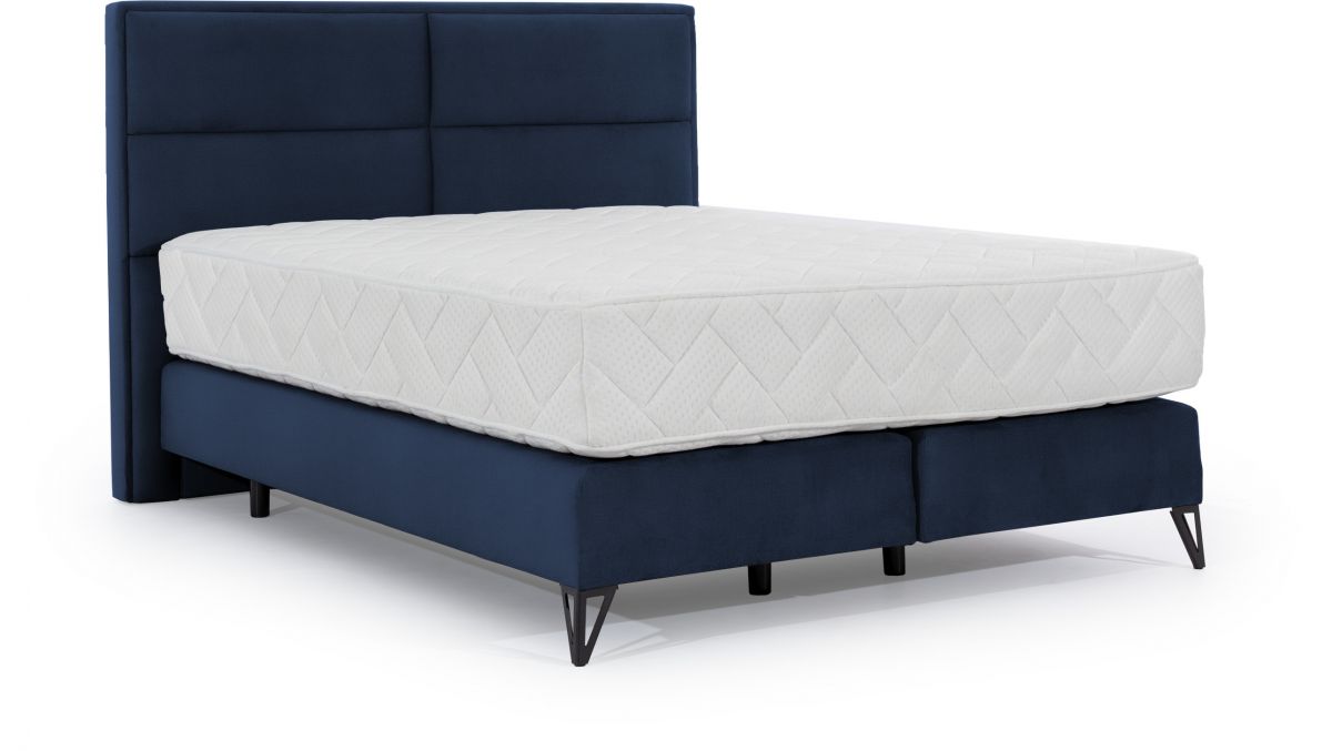 Continental Double Bed Aberdeen | size: Length: 215cm, Width: 140cm, Height: 130cm | color: Blue | image: 0 | variant: 1013141