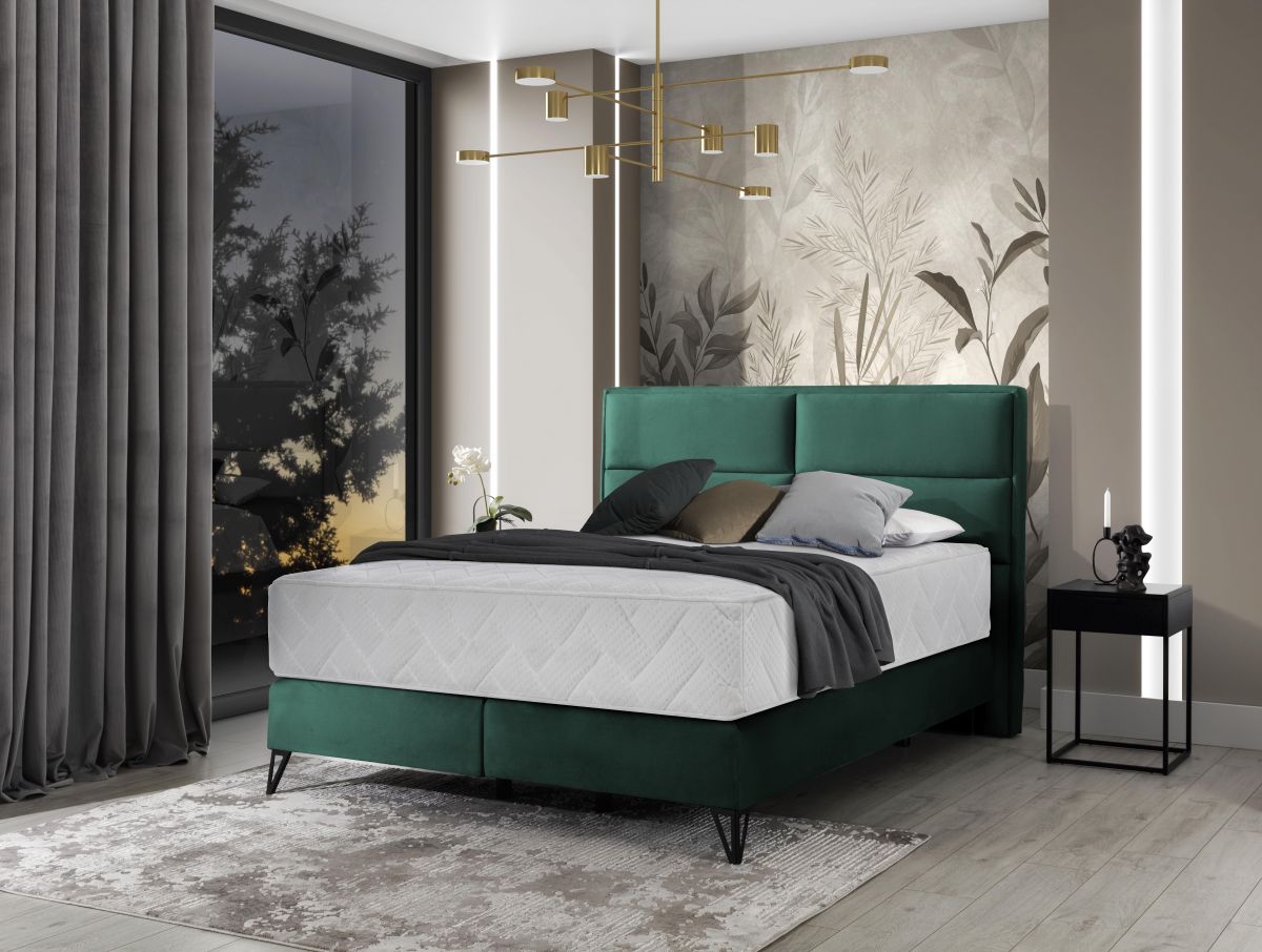 Continental Double Bed Aberdeen | size: Length: 215cm, Width: 140cm, Height: 130cm | color: Green | image: 1 | variant: 1013126