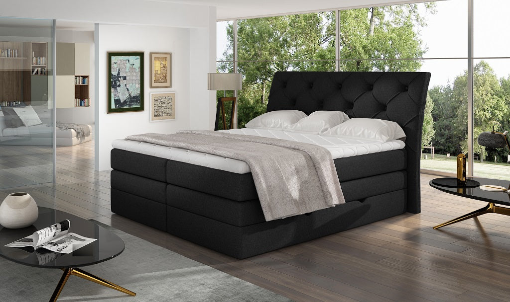 Continental Double Bed Addlestone | size: Length: 215cm, Width: 158cm, Height: 120cm | color: Sawana | image: 1 | variant: 1013068