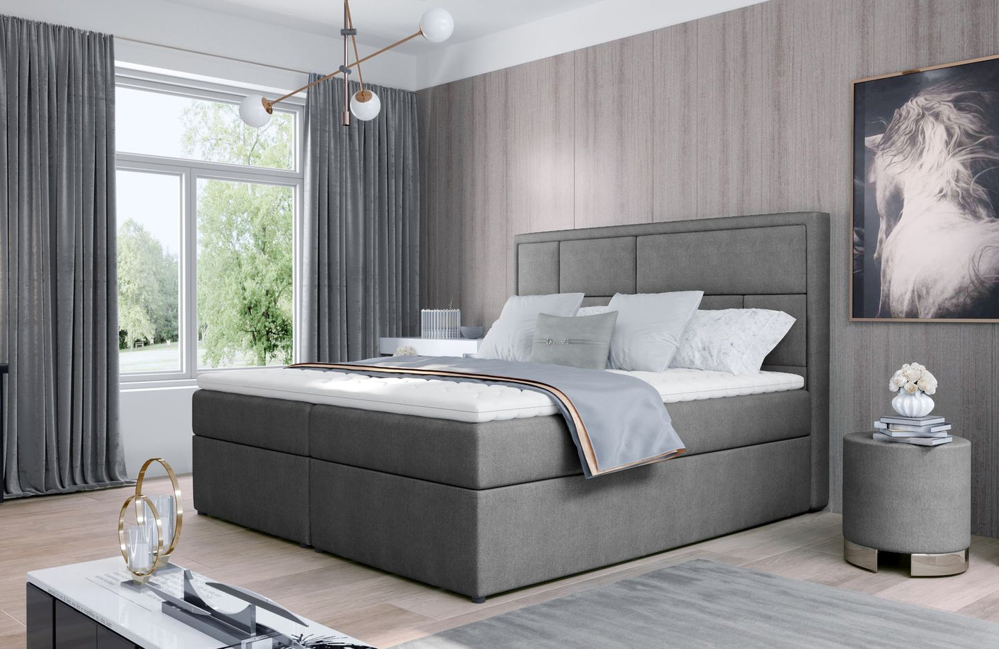 Continental Double Bed Carmarthen 2 | size: Length: 215cm, Width: 180cm, Height: 115cm | color: Omega | image: 1 | variant: 1013046