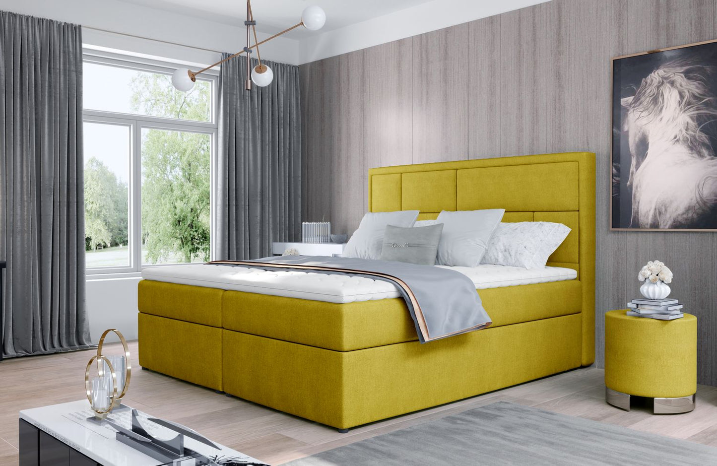 Continental Double Bed Carmarthen | size: Length: 215cm, Width: 140cm, Height: 115cm | color: Omega | image: 1 | variant: 1012991