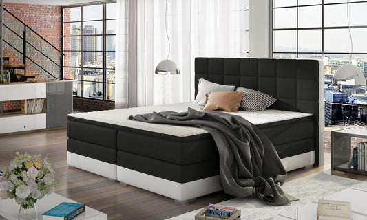 Continental Double Bed Damaso | size: Length: 205cm, Width: 155cm, Height: 126cm | color: Sawana/Soft | image: 1 | variant: 1009072