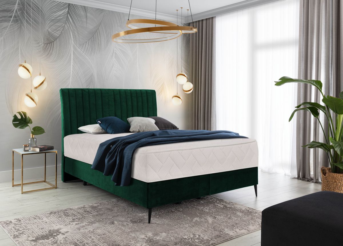 Continental Double Bed Dundee 2 | size: Length: 218cm, Width: 180cm, Height: 130cm | color: Green | image: 0 | variant: 1012313