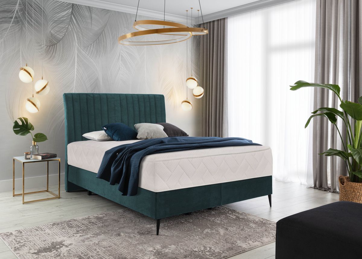 Continental Double Bed Dundee 2 | size: Length: 218cm, Width: 180cm, Height: 130cm | color: Green | image: 0 | variant: 1012327