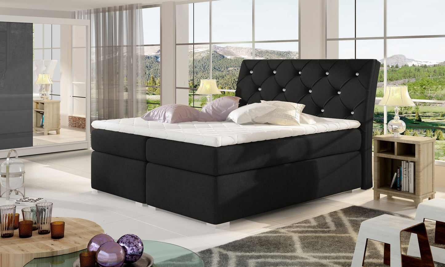 Continental Double Bed East Guayaquil | size: Length: 208cm, Width: 143cm, Height: 116cm | color: Sawana | image: 1 | variant: 1012159
