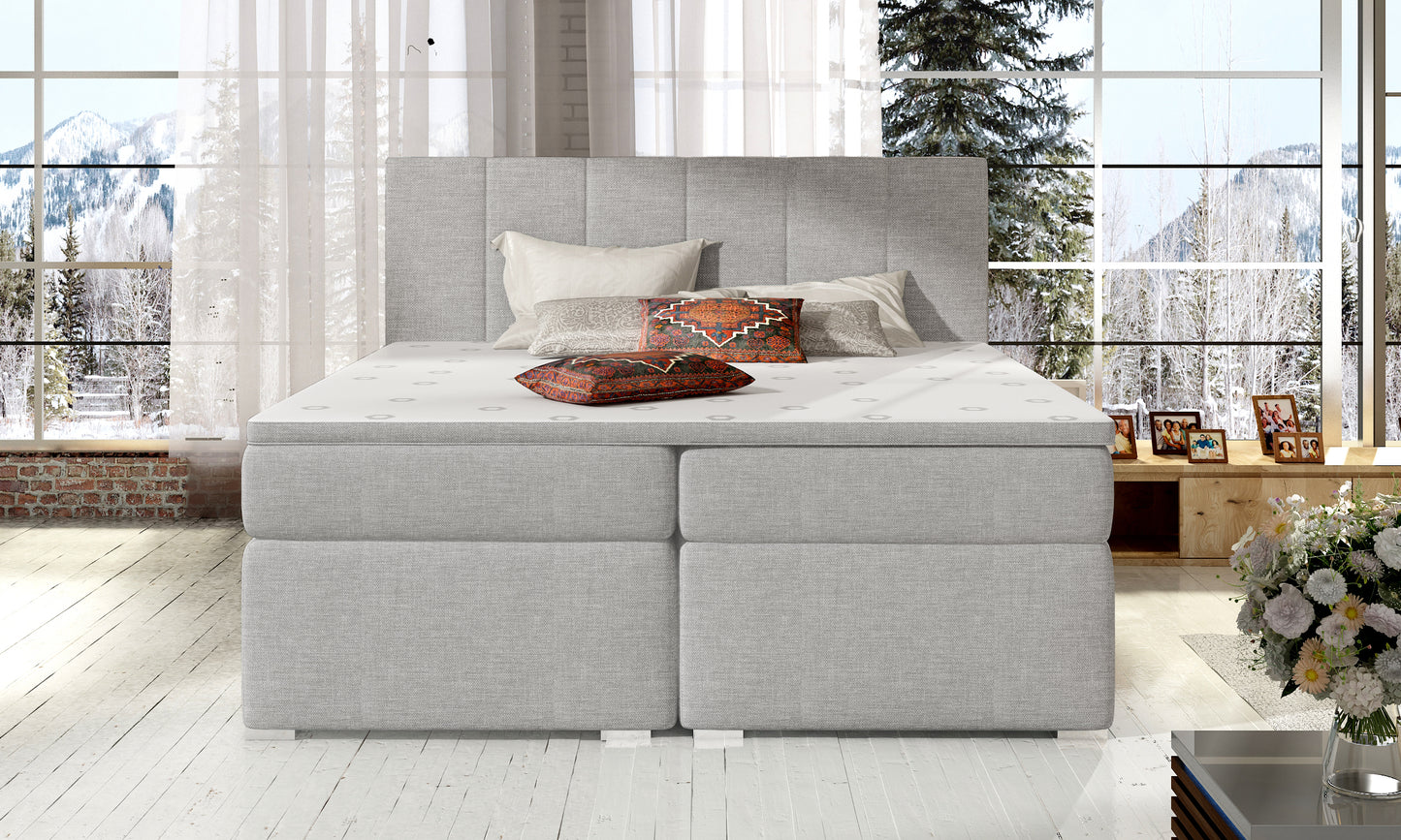 Continental Double Bed East Kaunas 1 | size: Length: 205cm, Width: 160cm, Height: 126cm | color: Sawana | image: 1 | variant: 1012345