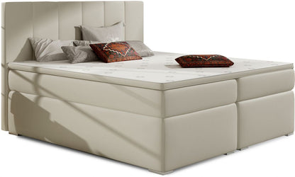 Continental Double Bed East Kaunas 2 | size: Length: 205cm, Width: 180cm, Height: 126cm | color: Beige | image: 1 | variant: 1012359