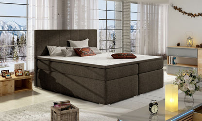 Continental Double Bed East Kaunas 2 | size: Length: 205cm, Width: 180cm, Height: 126cm | color: Black | image: 1 | variant: 1012356