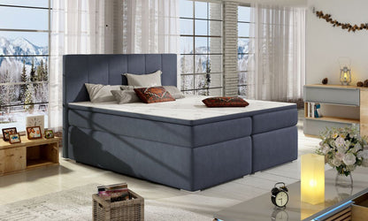 Continental Double Bed East Kaunas 2 | size: Length: 205cm, Width: 180cm, Height: 126cm | color: Blue | image: 1 | variant: 1012361