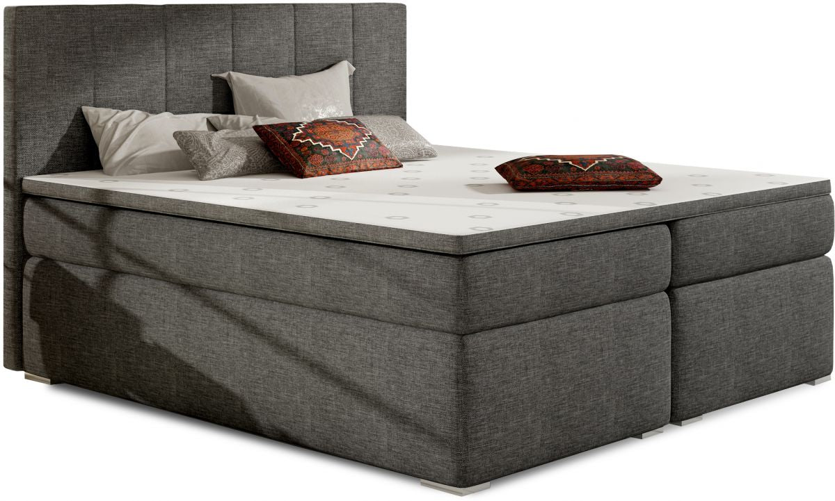 Continental Double Bed East Kaunas 2 | size: Length: 205cm, Width: 180cm, Height: 126cm | color: Gray | image: 0 | variant: 1012354