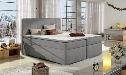 Continental Double Bed East Kaunas 2 | size: Length: 205cm, Width: 180cm, Height: 126cm | color: Gray | image: 1 | variant: 1012353