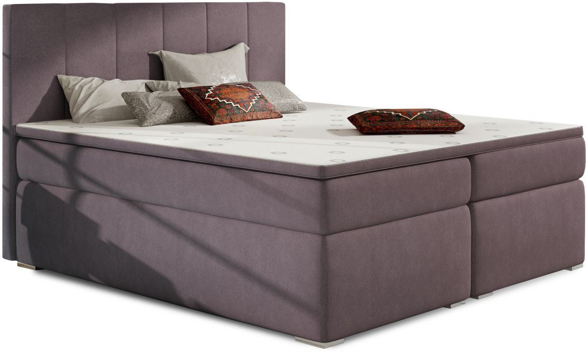 Continental Double Bed East Kaunas 2 | size: Length: 205cm, Width: 180cm, Height: 126cm | color: Purple | image: 0 | variant: 1012360