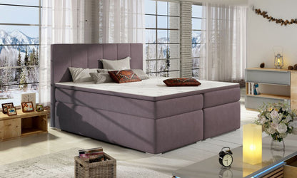 Continental Double Bed East Kaunas 2 | size: Length: 205cm, Width: 180cm, Height: 126cm | color: Purple | image: 1 | variant: 1012360