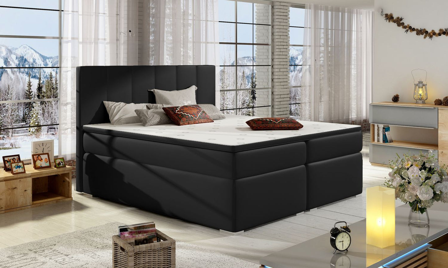 Continental Double Bed East Kaunas | size: Length: 205cm, Width: 140cm, Height: 126cm | color: Soft | image: 1 | variant: 1012337