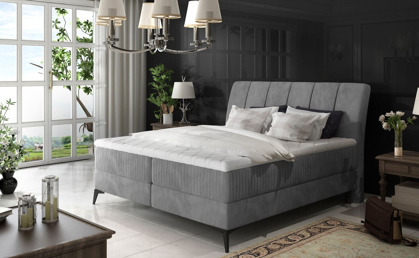 Continental Double Bed East Mantua 1 | size: Length: 221cm, Width: 163cm, Height: 118cm | color: Jasmine | image: 1 | variant: 1011991