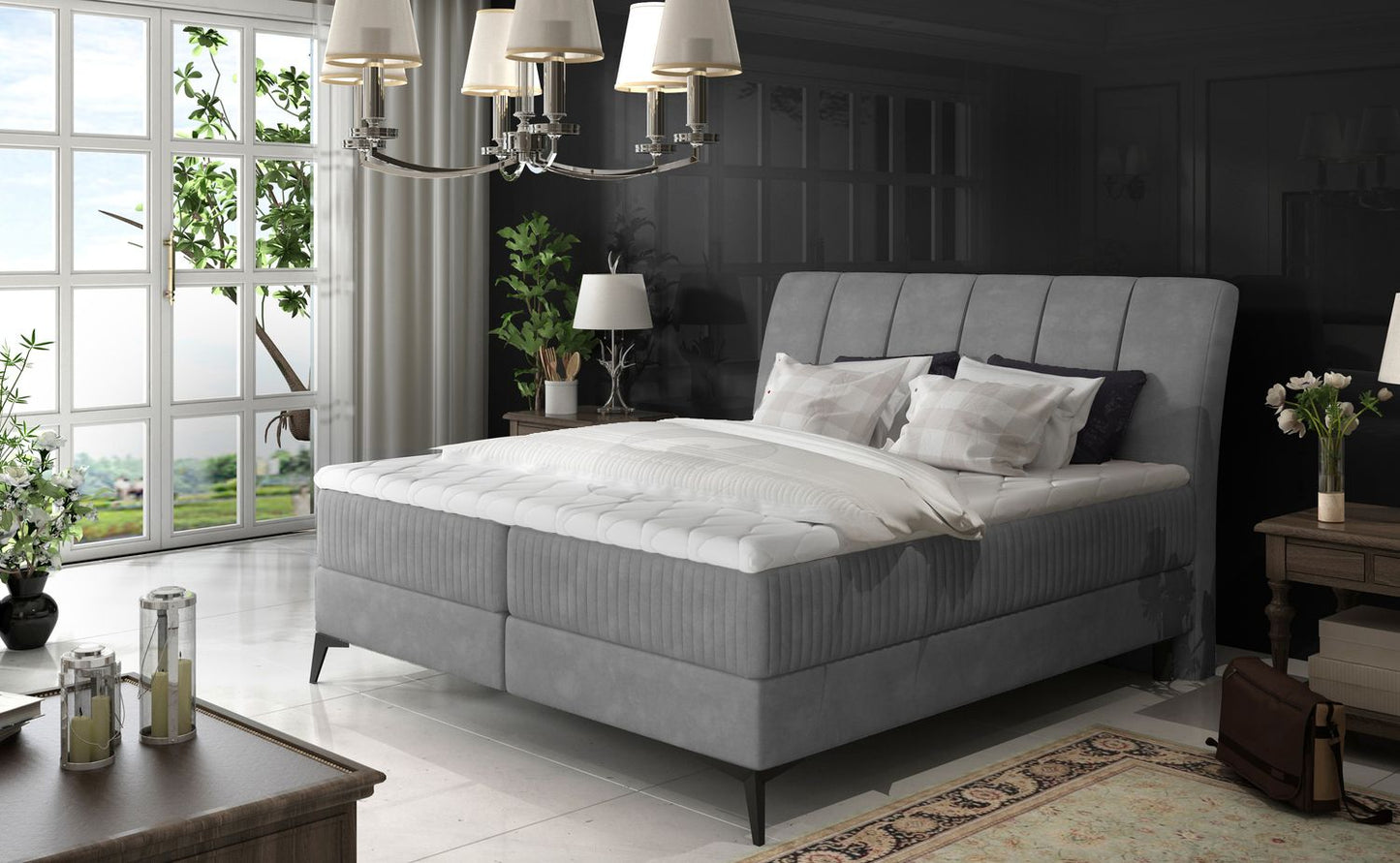 Continental Double Bed East Mantua 1 | size: Length: 221cm, Width: 163cm, Height: 118cm | color: Paros/Pasy | image: 1 | variant: 1011994