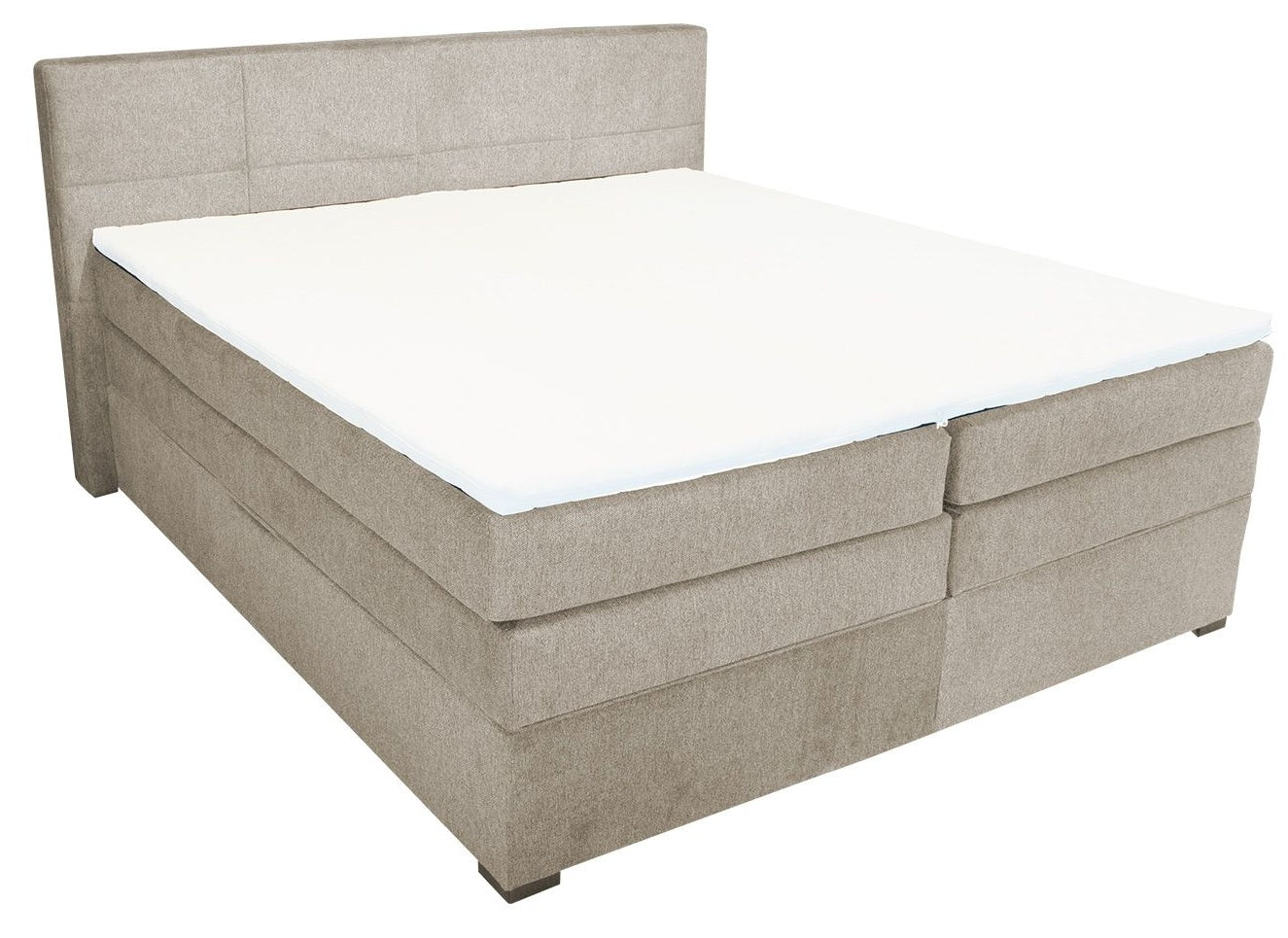 Continental Double Bed East Sassari | size: Length: 210cm, Width: 196cm, Height: 110cm | color: Beige | image: 0 | variant: 1006538