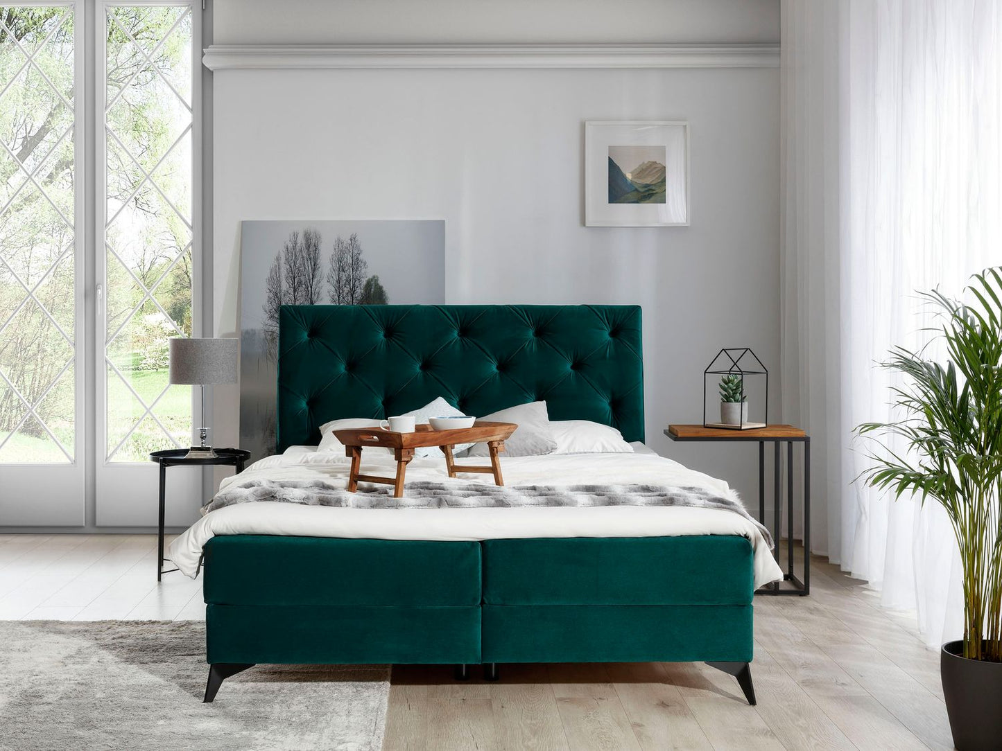 Continental Double Bed Edinburgh 1 | size: Length: 215cm, Width: 165cm, Height: 118cm | color: Kronos | image: 1 | variant: 1012905