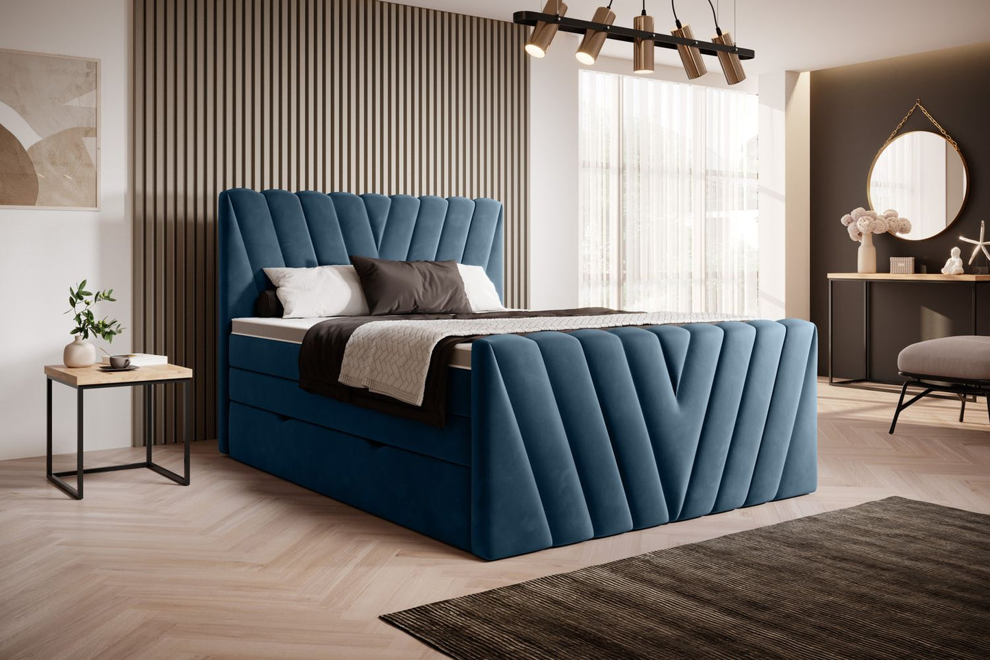 Continental Double Bed Edmonton 1 | size: Length: 220cm, Width: 160cm, Height: 133cm | color: Lukso | image: 1 | variant: 1012501