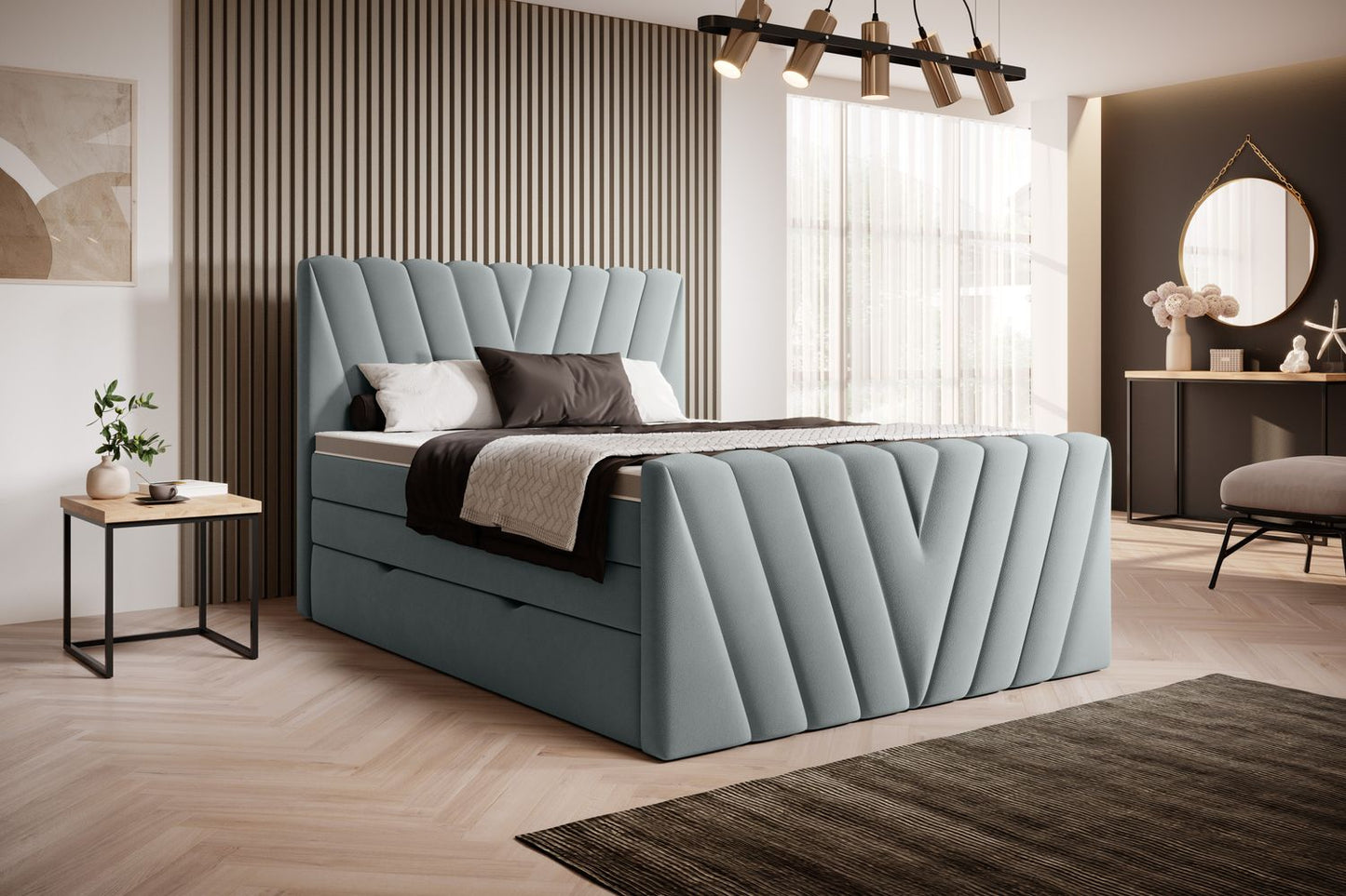 Continental Double Bed Edmonton 1 | size: Length: 220cm, Width: 160cm, Height: 133cm | color: Savoi | image: 1 | variant: 1012481