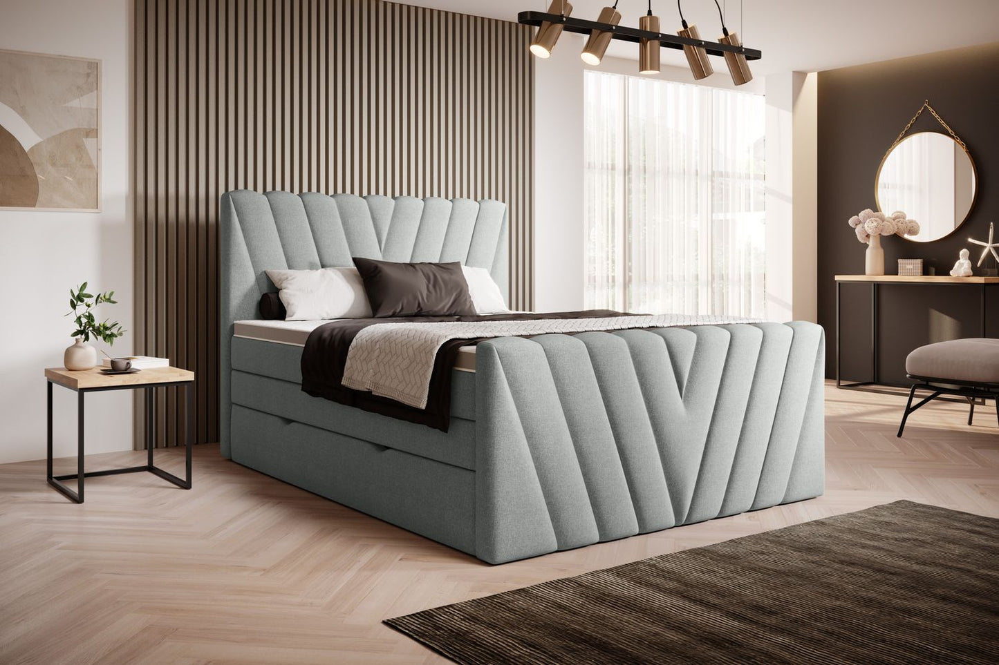 Continental Double Bed Edmonton 1 | size: Length: 220cm, Width: 160cm, Height: 133cm | color: Vero | image: 1 | variant: 1012472