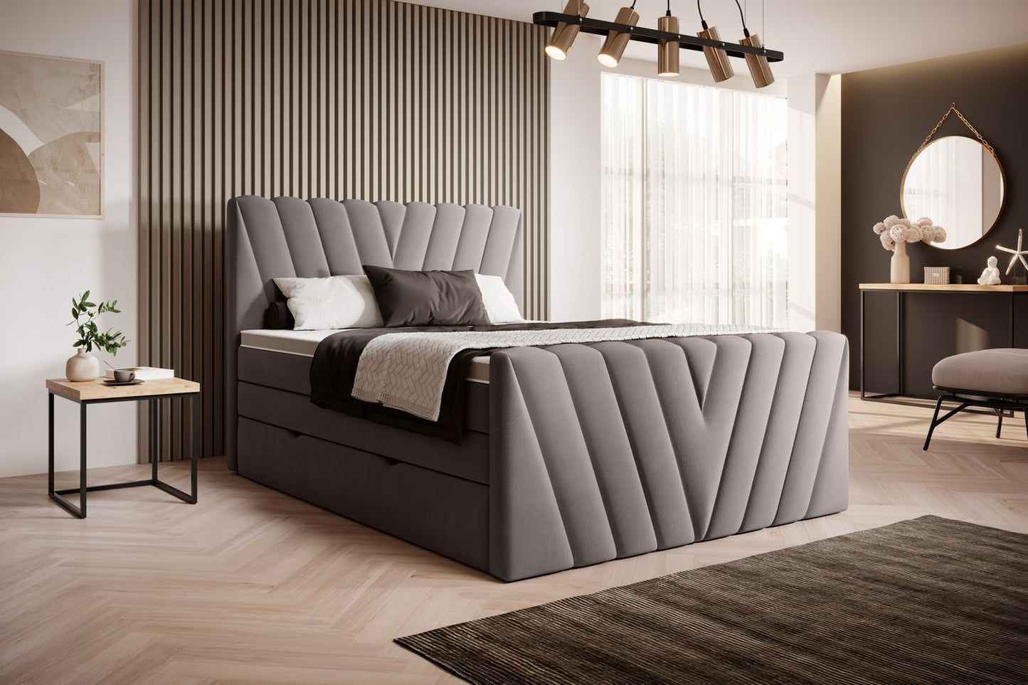 Continental Double Bed Edmonton 2 | size: Length: 220cm, Width: 180cm, Height: 133cm | color: Savoi | image: 1 | variant: 1012525