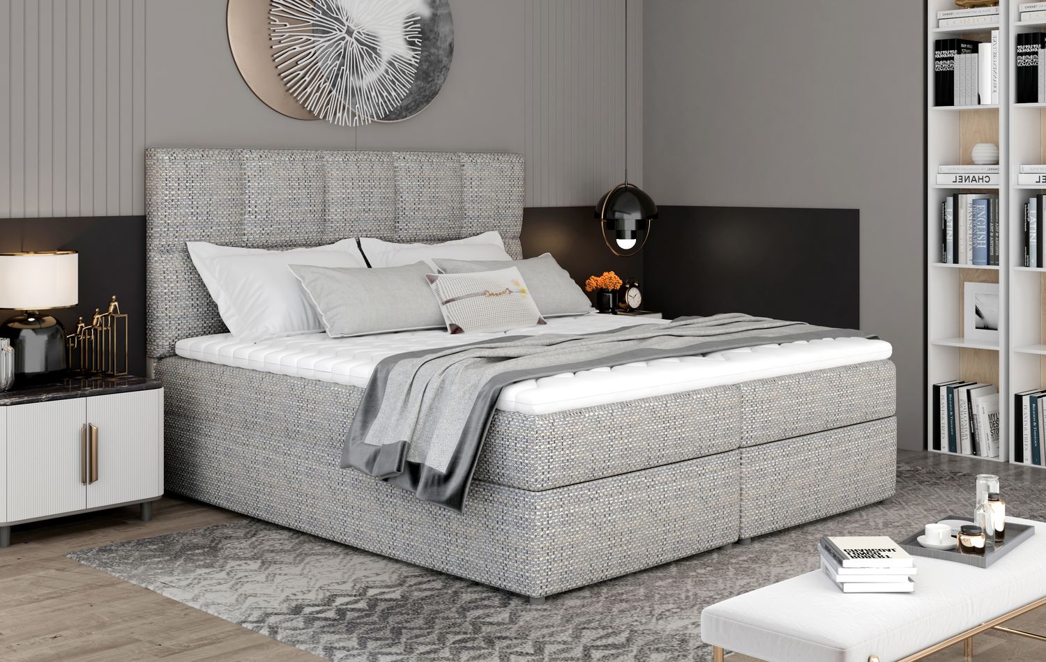 Continental Double Bed Glossy 1 | size: Length: 210cm, Width: 165cm, Height: 124cm | color: Berlin | image: 1 | variant: 1009205