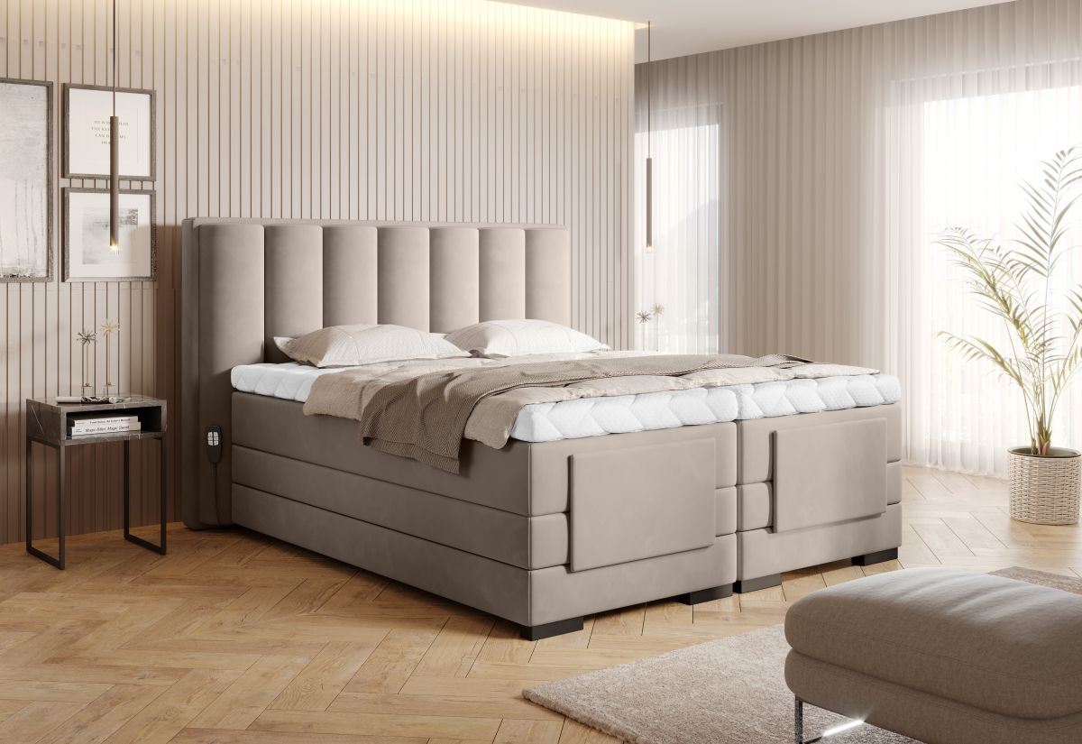 Continental Double Bed Kirkwall 2 | size: Length: 217cm, Width: 198cm, Height: 130cm | color: Sola | image: 2 | variant: 1013349