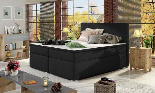 Continental Double Bed Lecco 4 | size: Length: 205cm, Width: 160cm, Height: 126cm | color: Sawana | image: 1 | variant: 1012658